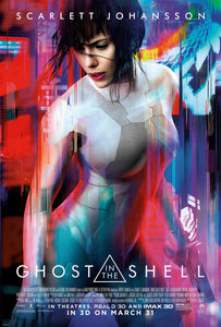 An original movie poster for the Scarlett Johansson film Ghost In The Shell