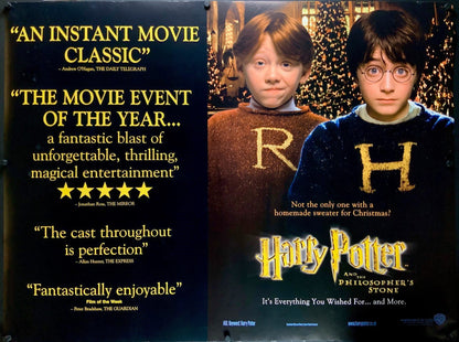 An original movie poster for the film Harry Potter and the Philosopher's Stone