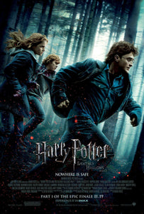 An original movie poster for the film Harry Potter and Deathly Hallows Part 1