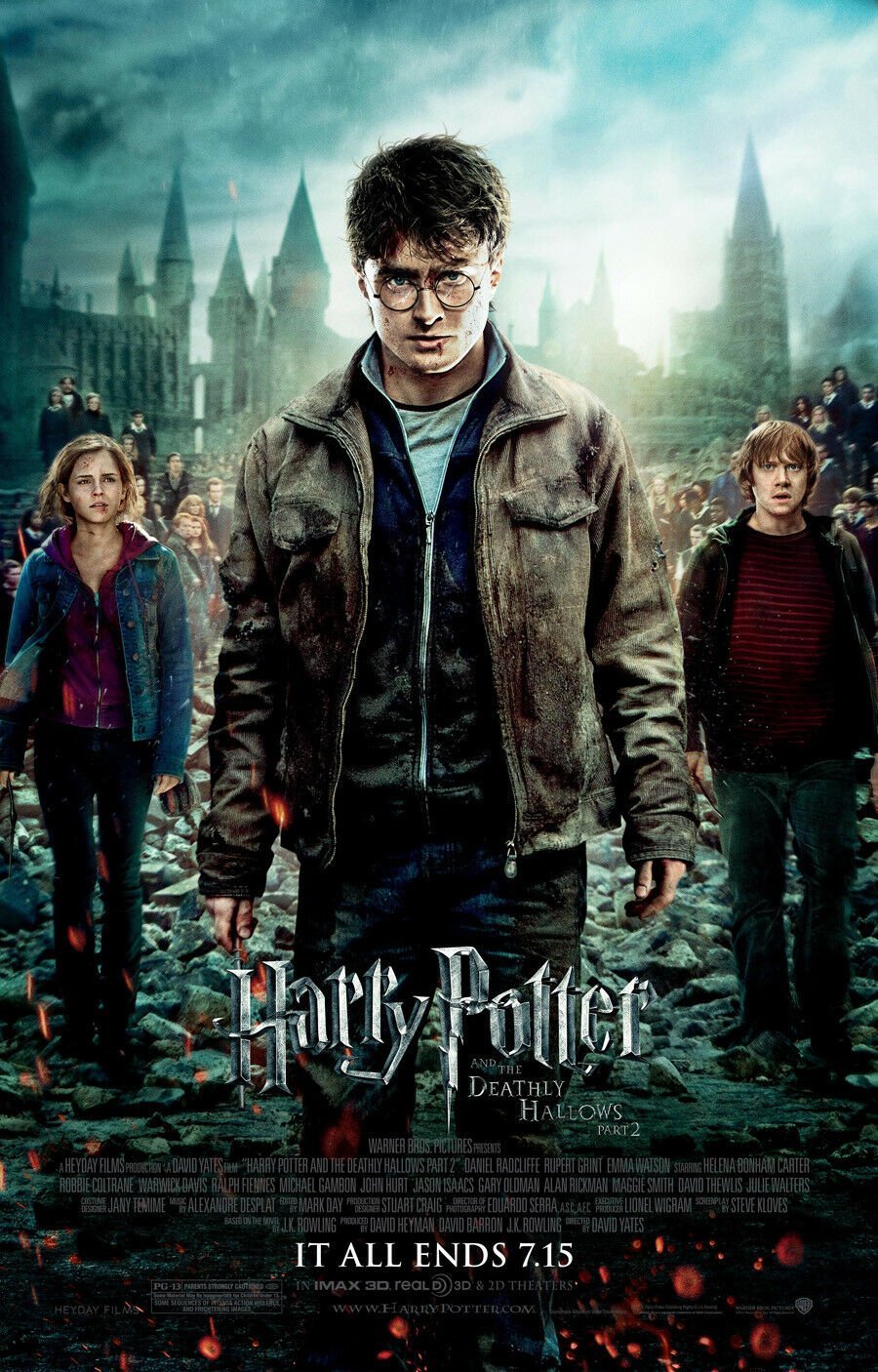 An original movie poster for the Wizarding World film Harry Potter and the Deathly Hallows Part 2