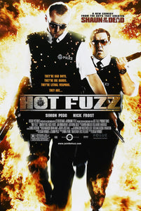 An original movie poster for the Edgar Wright movie Hot Fuzz