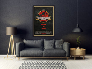 An original movie poster for the film Jurassic Park 2 : The Lost World