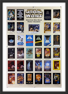 An original Star Wars poster checklist poster from 1997