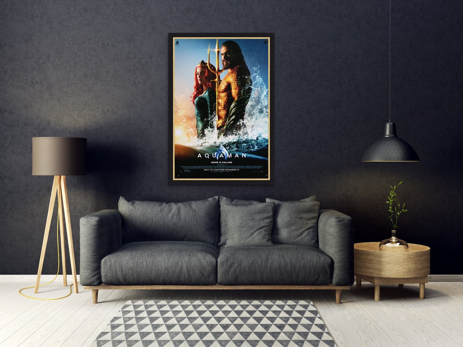 An original movie poster for the film Aquaman