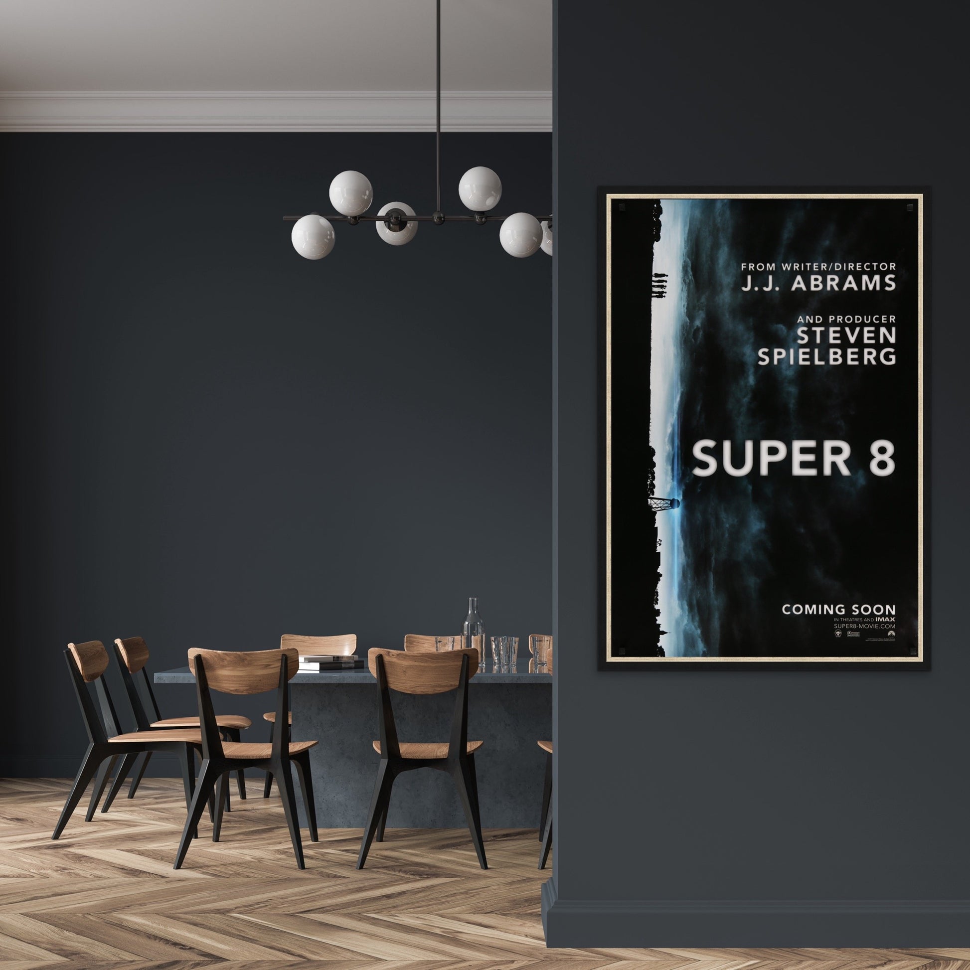 An original movie poster for the film SUPER 8