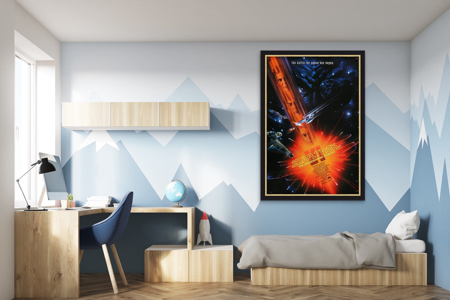 An original movie poster for the film Star Trek VI The Undiscovered Country