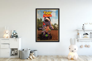 An original movie poster for the Pixar film Toy Story