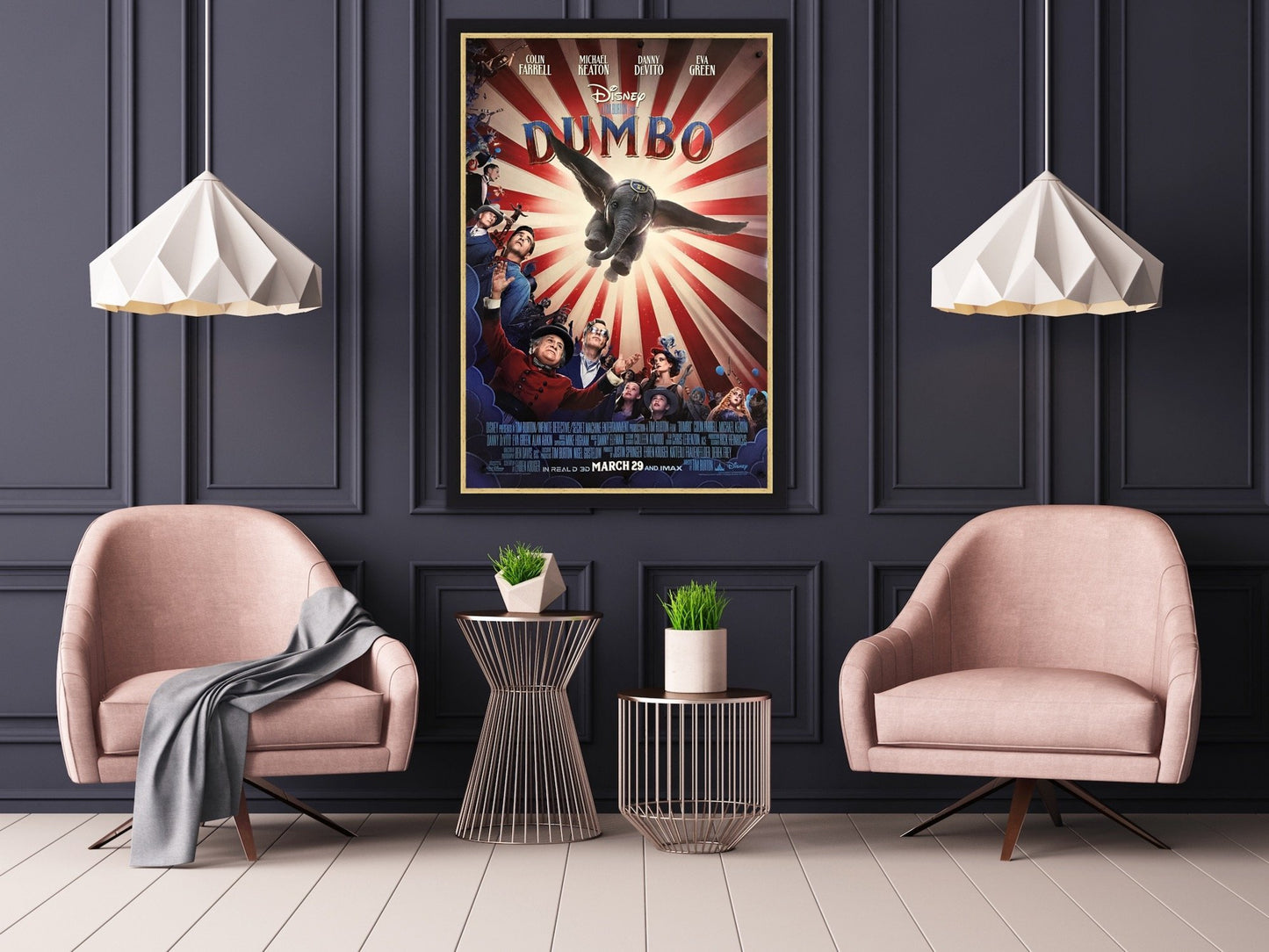 An original movie poster for the Disney film Dumbo