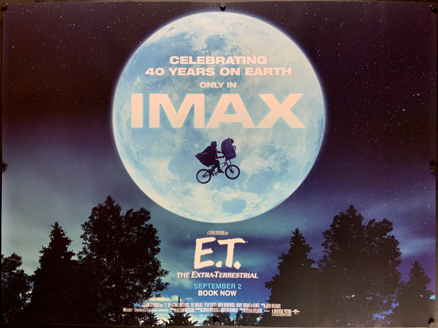 An original IMAX quad movie poster for the film E.T. The Extra Terrestrial
