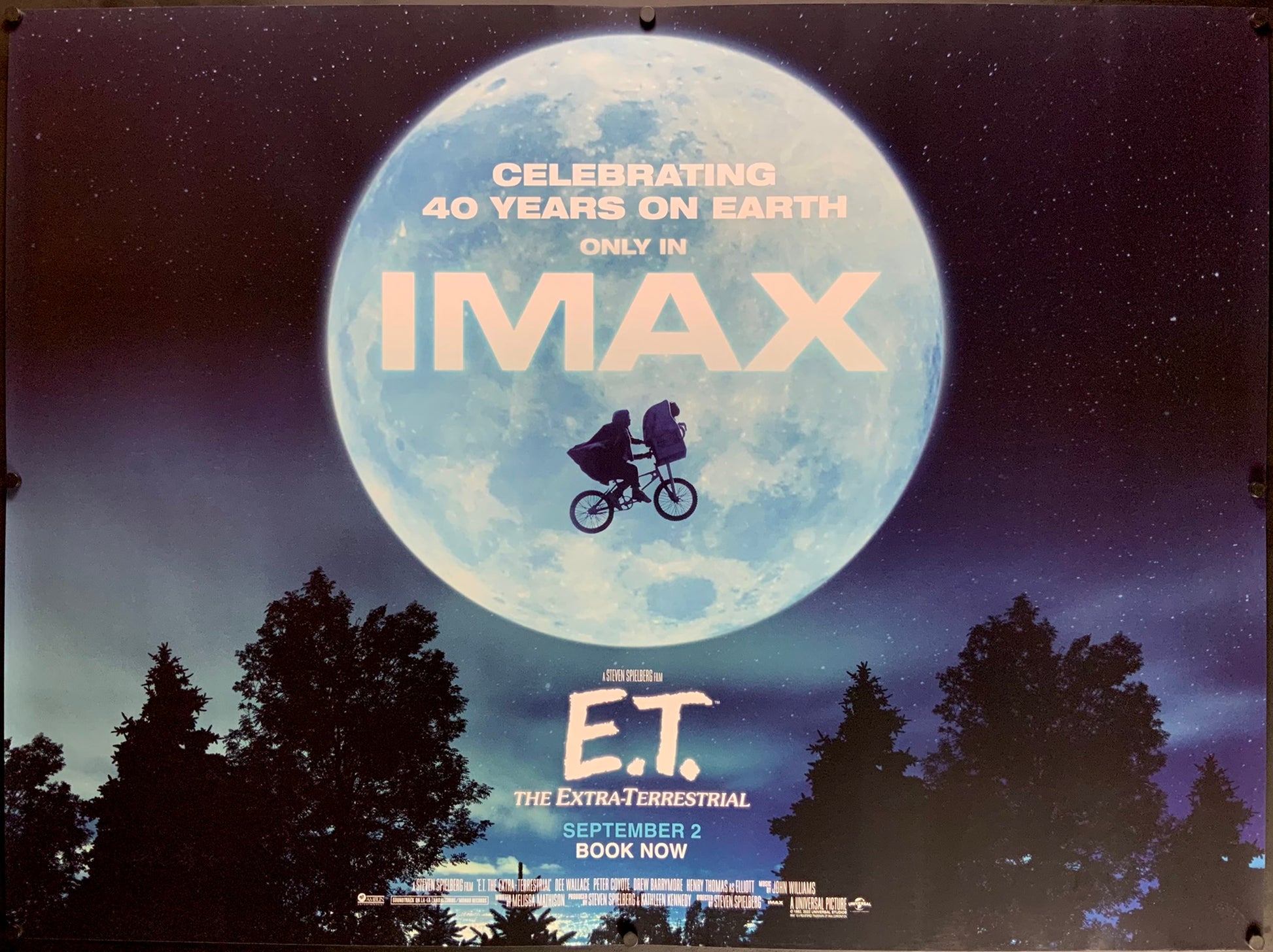 An original IMAX quad movie poster for the film E.T. The Extra Terrestrial