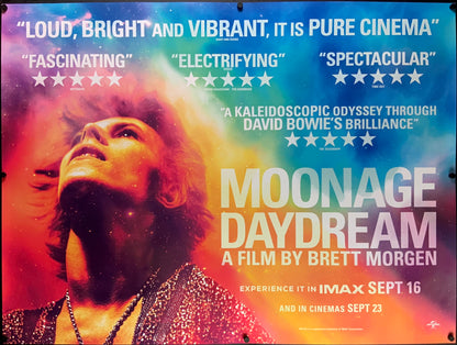An original movie poster for the David Bowie film Moonage Dream