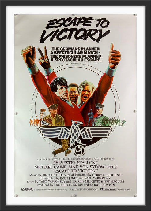 An original movie poster for the film Escape to Victory