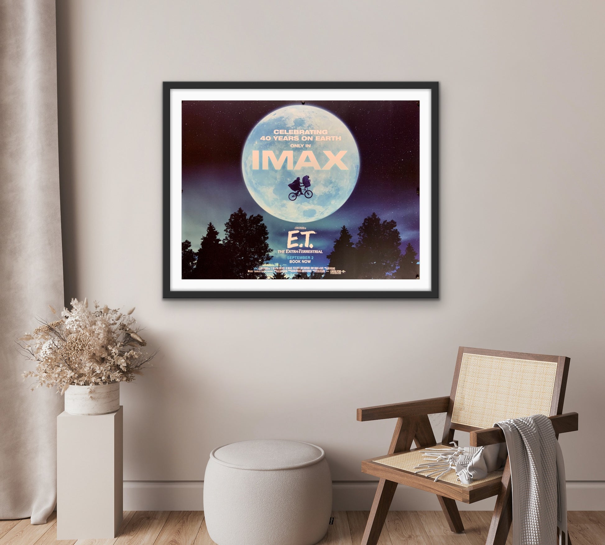 An original IMAX quad movie poster for the film E.T. The Extra Terrestrial