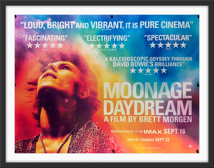 An original movie poster for the David Bowie film Moonage Dream
