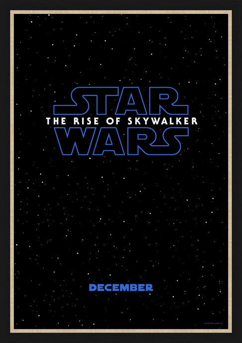 An original teaser movie poster for the Star Wars film The Rise Of Skywalker