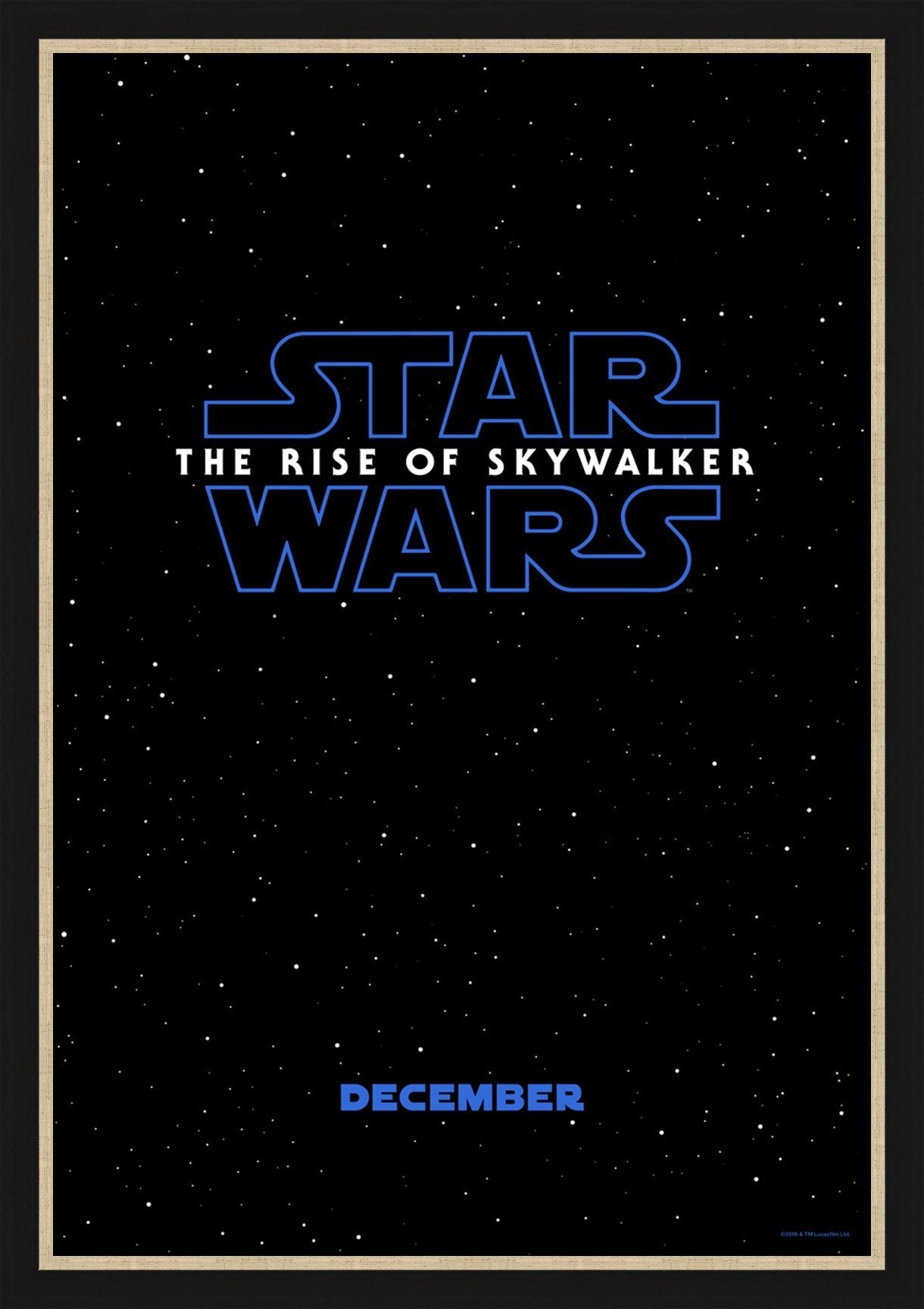 An original teaser movie poster for the Star Wars film The Rise Of Skywalker