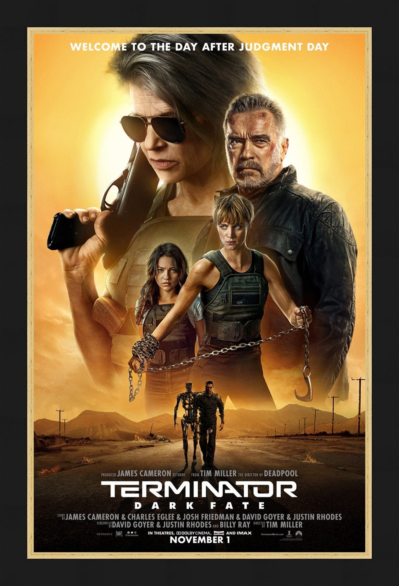 An original movie poster for the film Terminator: Dark Fate