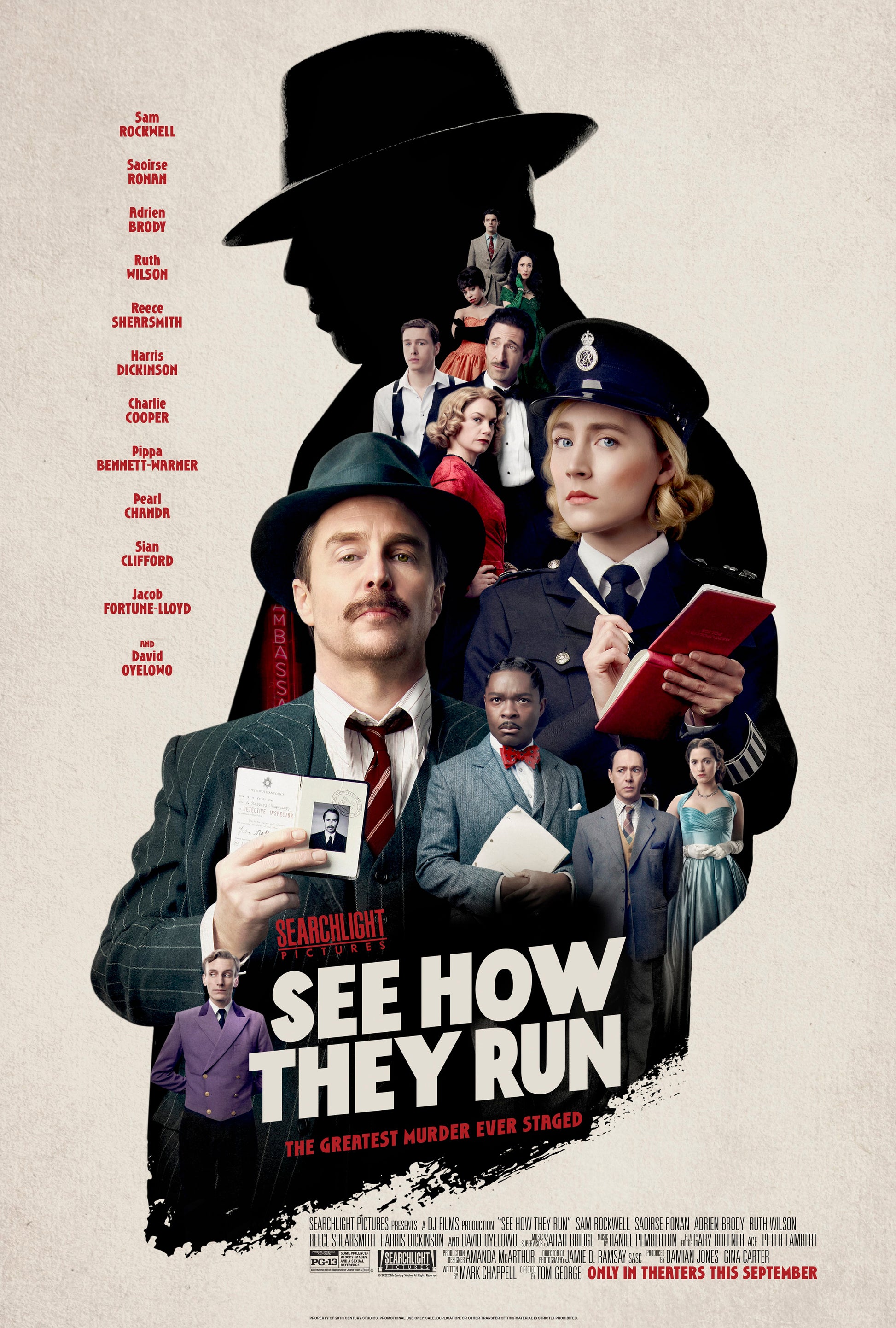 An original movie poster for the film See How They Run