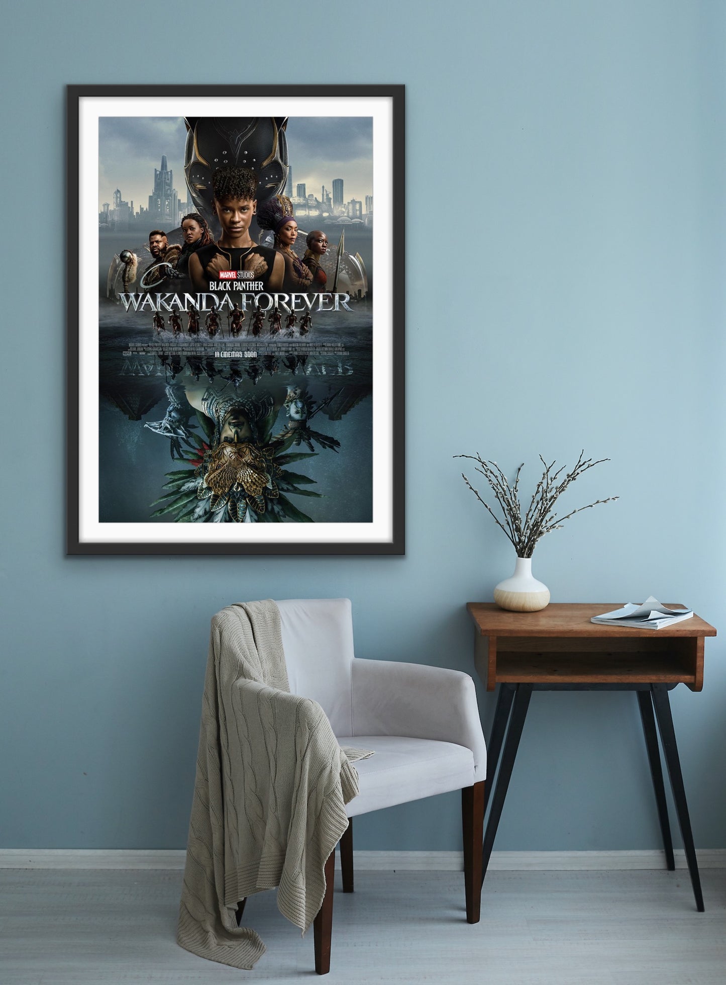 An original movie poster for the Marvel film Black Panther Wakanda Forever