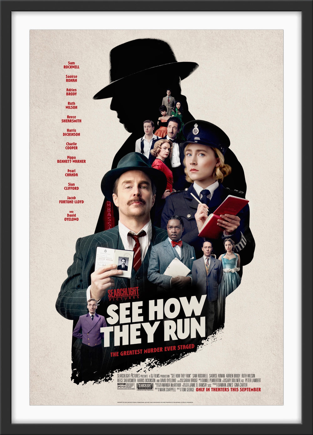 An original movie poster for the film See How They Run
