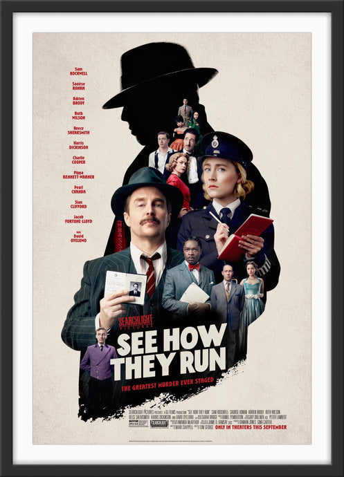 An original movie poster for the film See How They Run