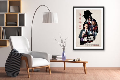 An original movie poster for the film See How They Run
