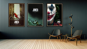 Three original movie posters for the film Joker