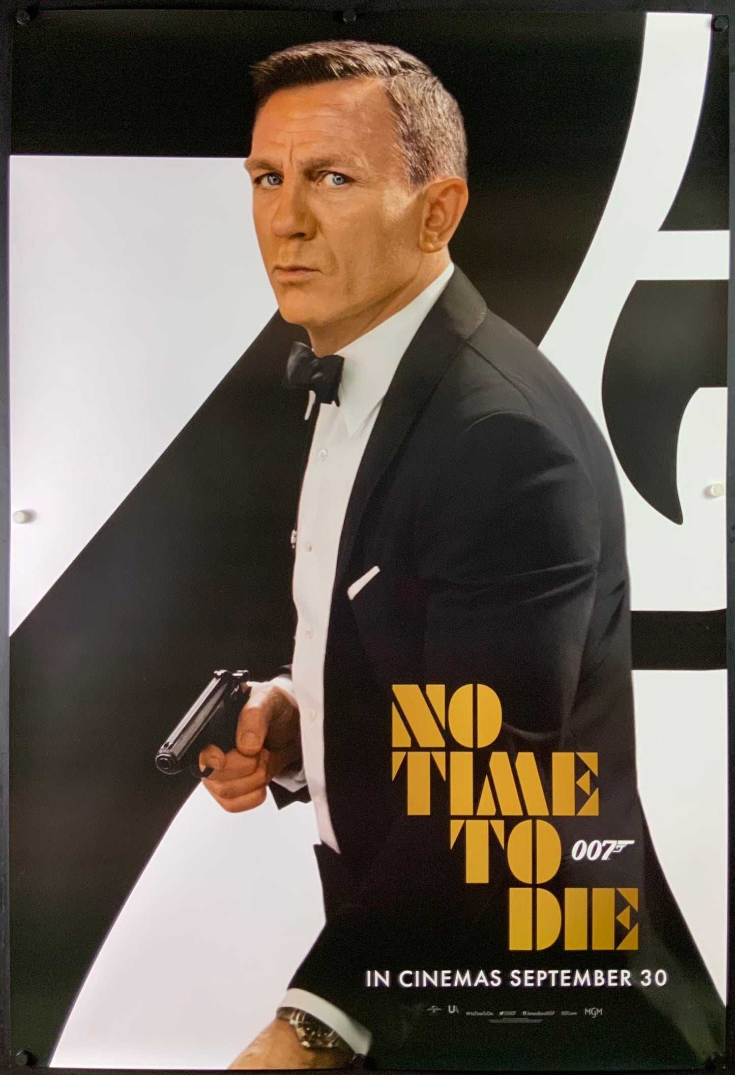 An original movie poster for the James Bond film No Time To Die