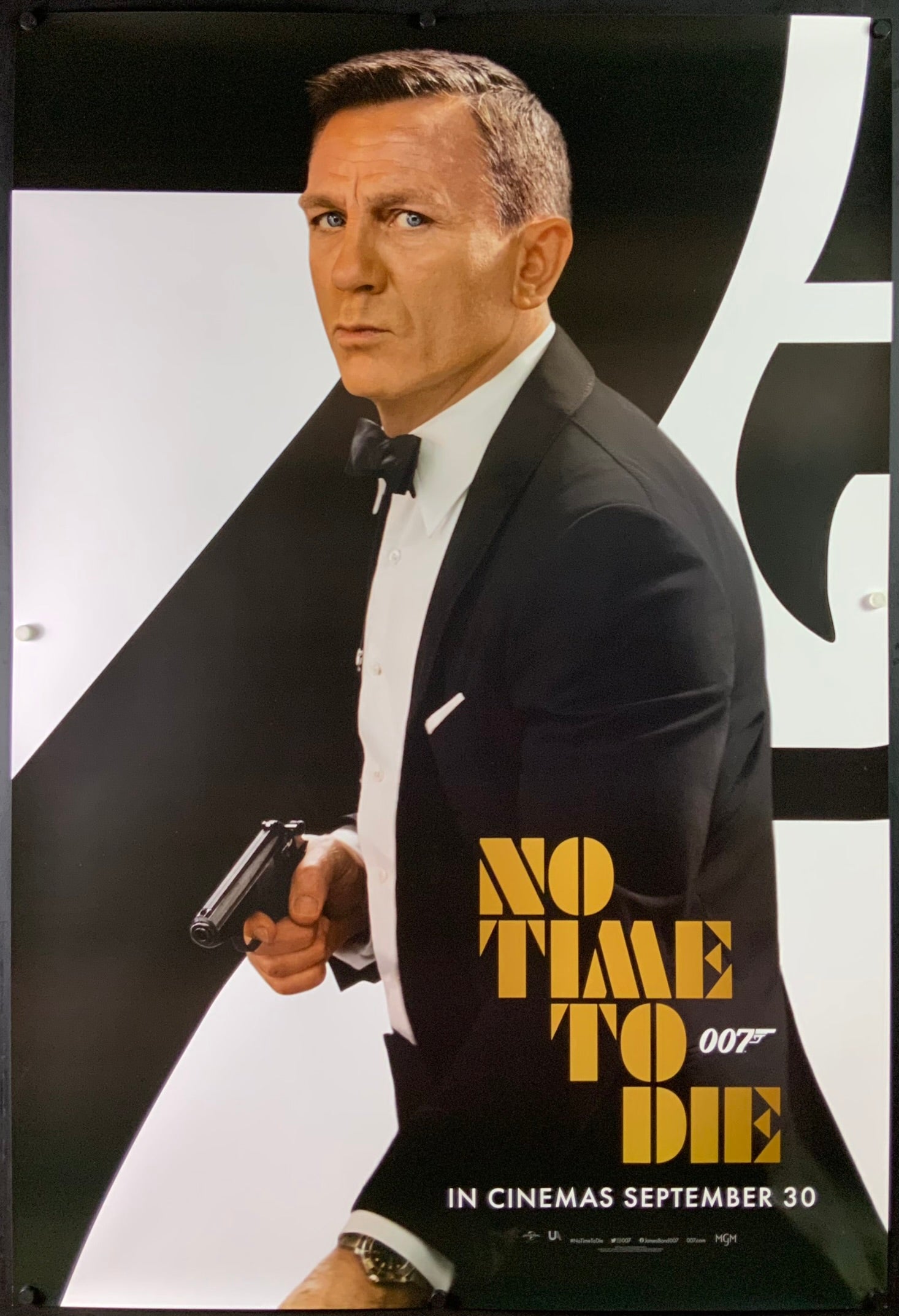 An original movie poster for the James Bond film No Time To Die