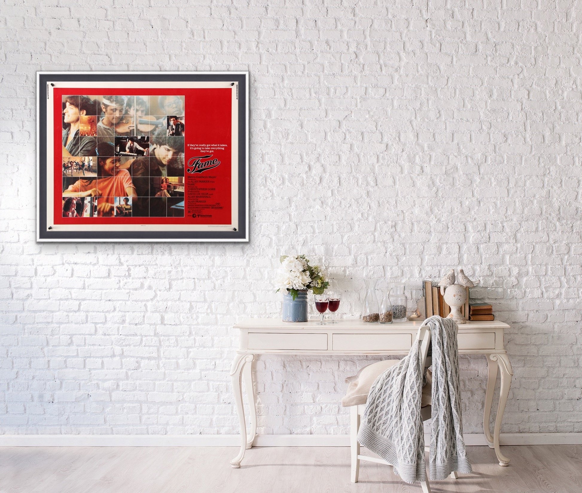 An original movie poster for the 1980s film Fame