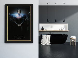 An original movie poster for the Superman film Man of Steel