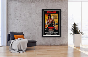 An original movie poster for the film Rambo First Blood Part 2