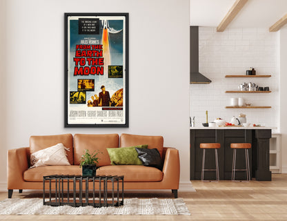 An original movie poster for the film From Earth to the Moon