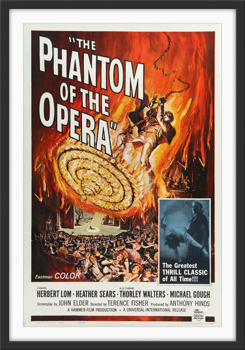 An original movie poster for the film The Phantom of the Opera