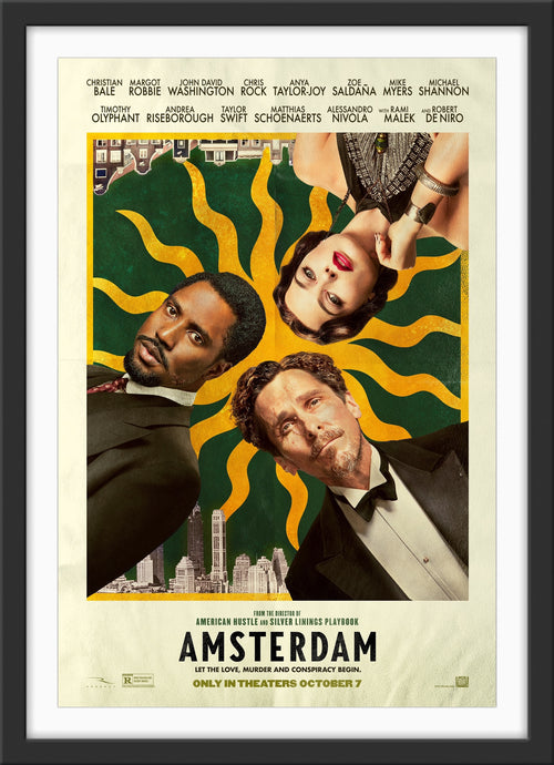 An original movie poster for the film Amsterdam