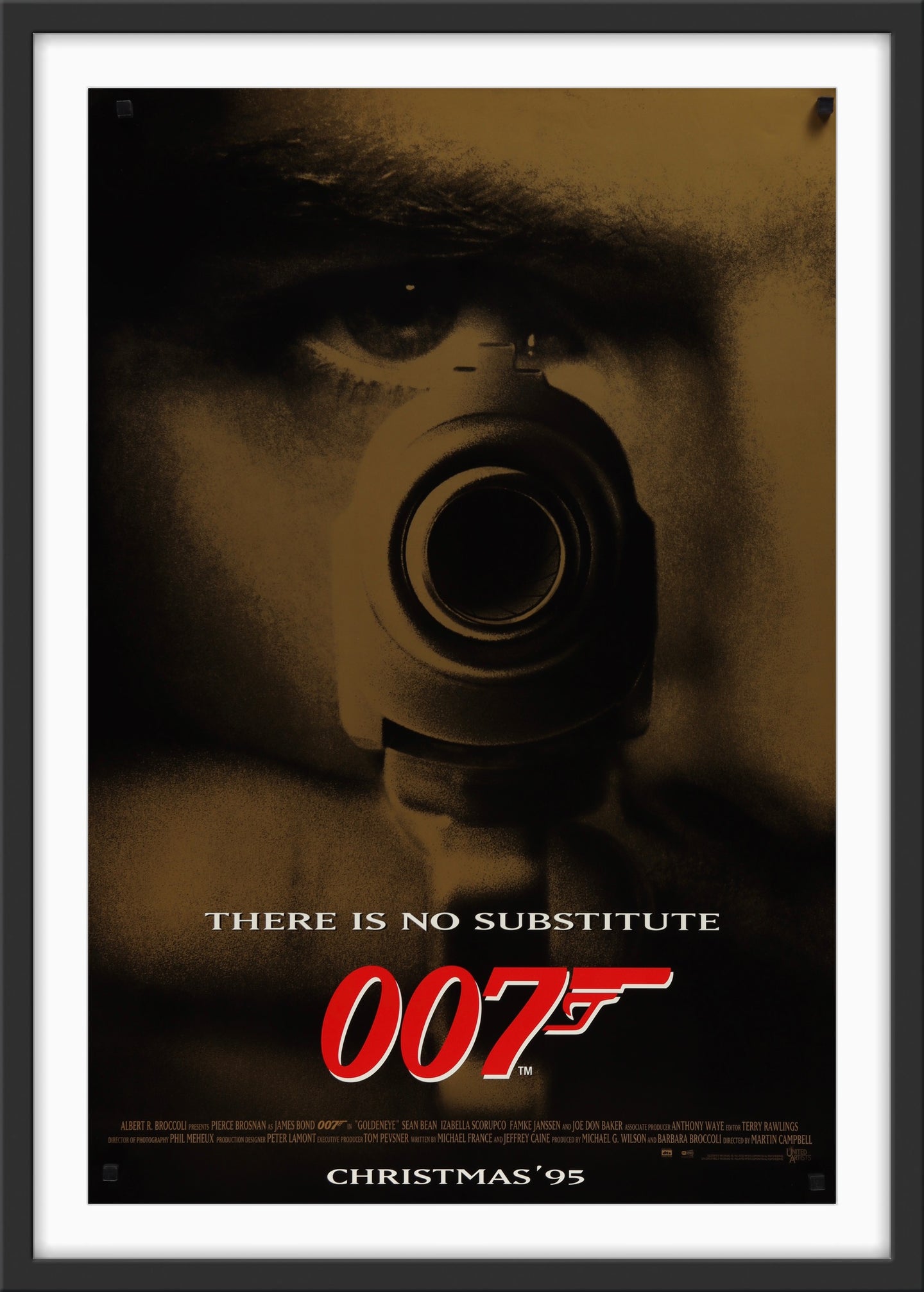 An original advance movie poster for the James Bond film GoldenEye / Golden Eye
