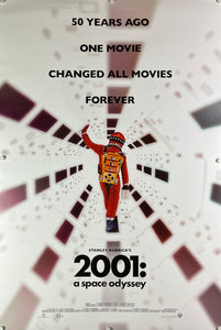 An original movie poster for the Stanley Kubrick film 2001: A Space Odyssey