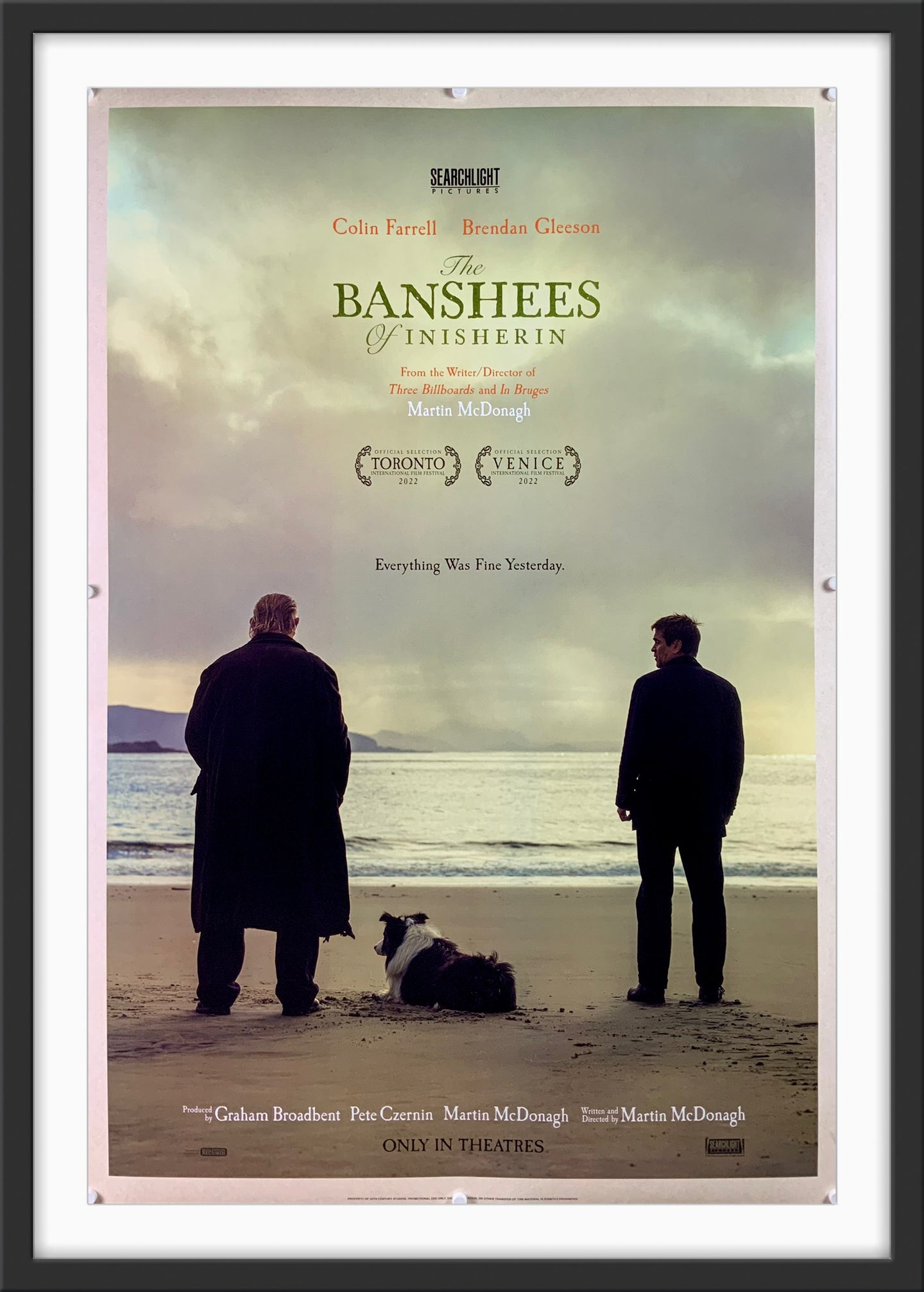 An original movie poster for the film The Banshees of Inisherin