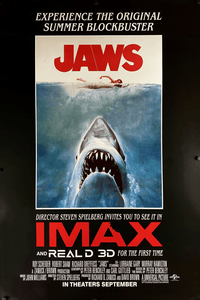 An original cinema / movie poster for the 2022 IMAX release of Jaws