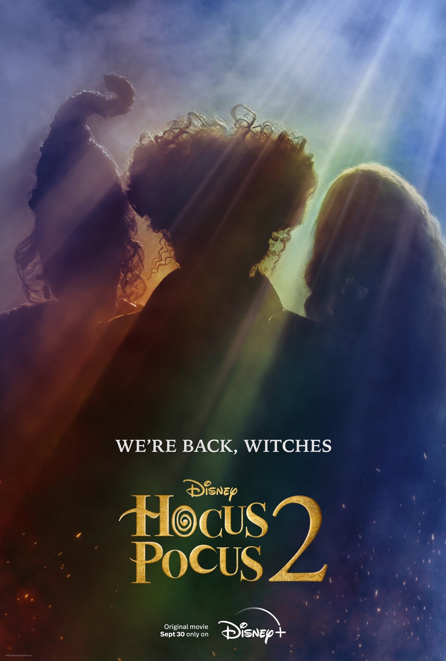 An original teaser movie poster for the film Disney sequel Hocus Pocus 2