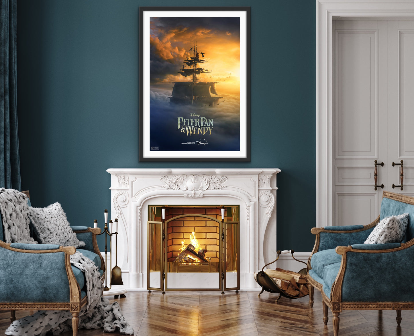 An original movie poster for the Disney 2023 film Peter Pan and Wendy