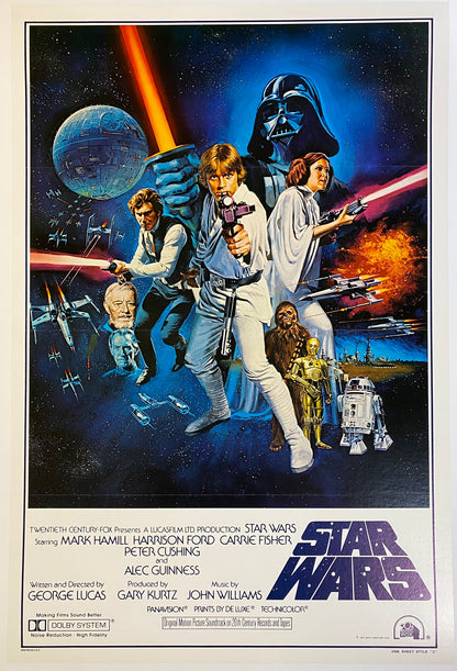 An original Style C movie poster for the film Star Wars / Episode 4 / IV / A New Hope / 1977