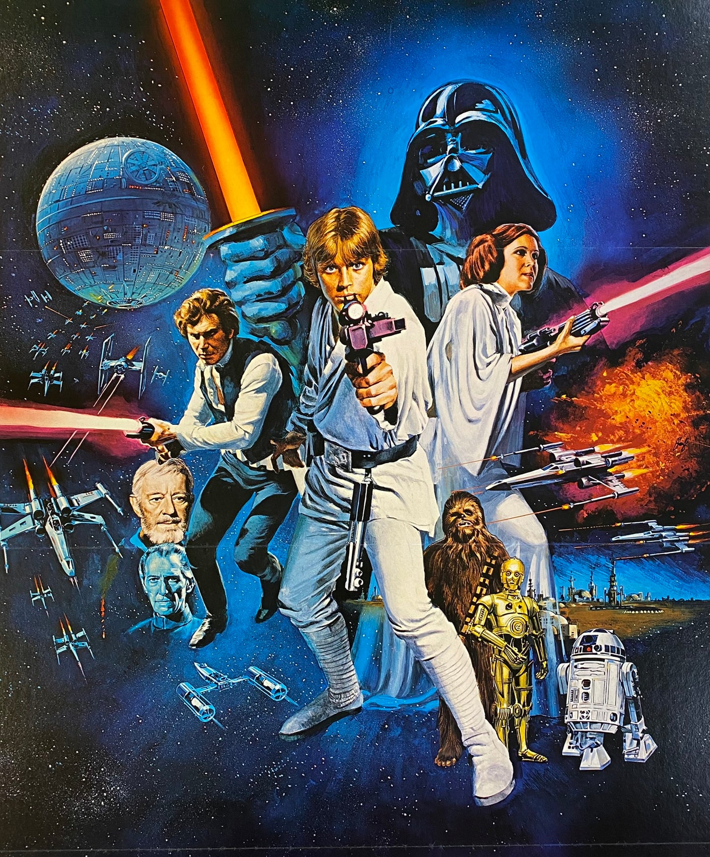 An original Style C movie poster for the film Star Wars / Episode 4 / IV / A New Hope / 1977