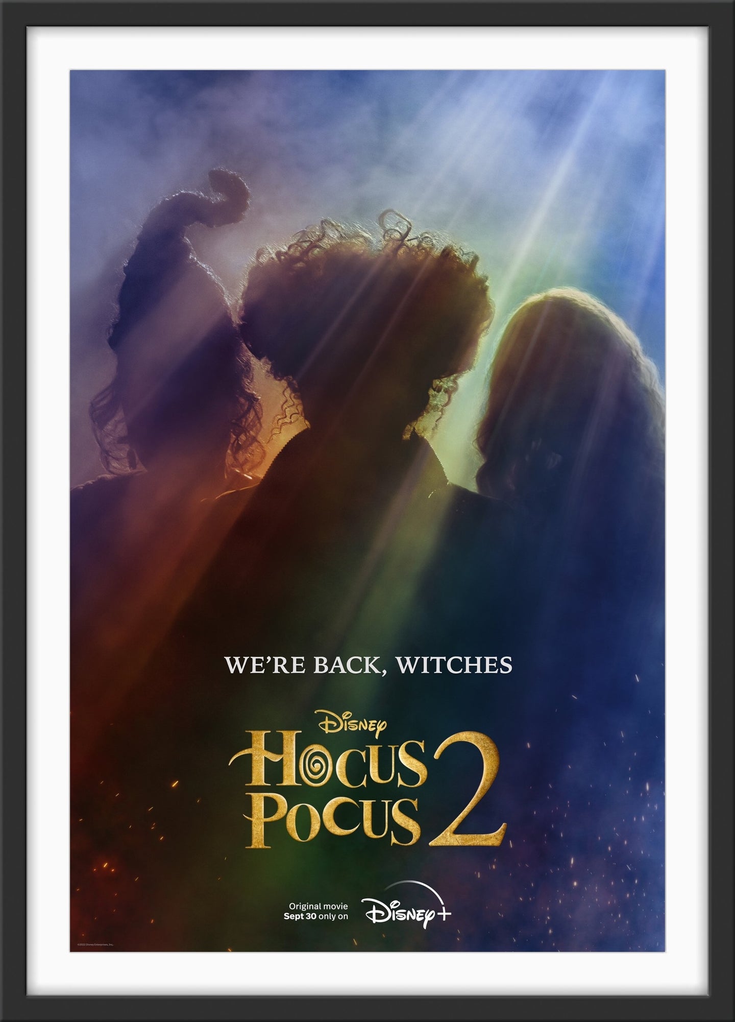 An original teaser movie poster for the film Disney sequel Hocus Pocus 2