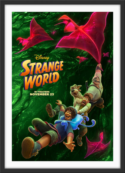 An original movie poster for the Disney film Strange World