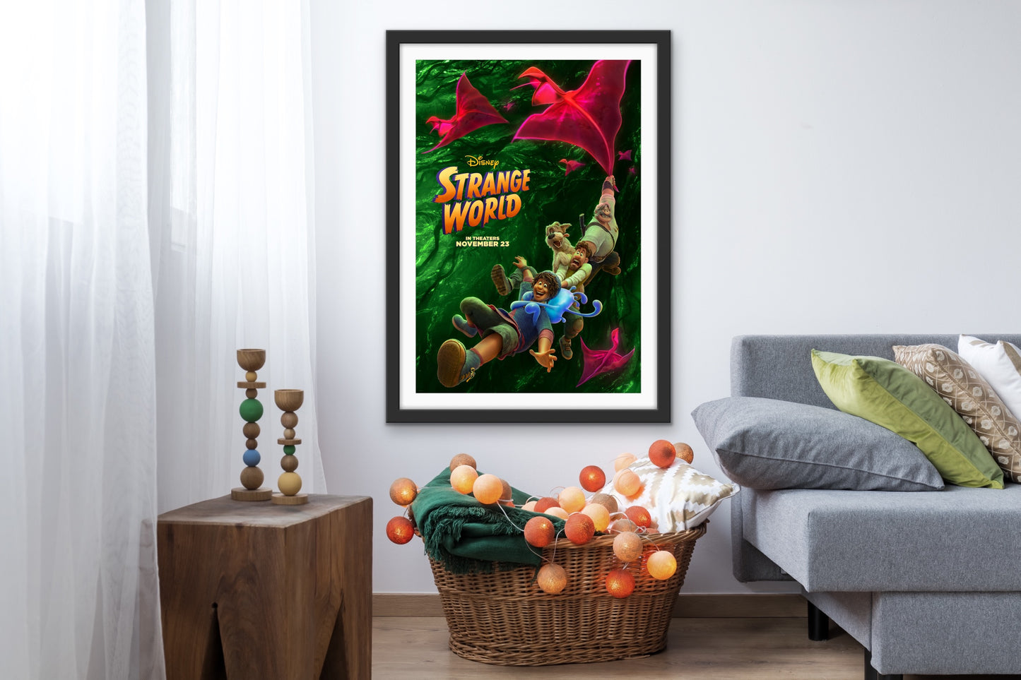 An original movie poster for the Disney film Strange World