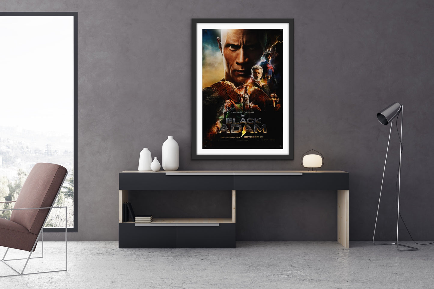 An original movie poster for the film Black Adam