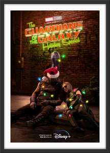 An original movie poster for the Marvel MCU TV special The Guardians of the Galaxy Holiday Special