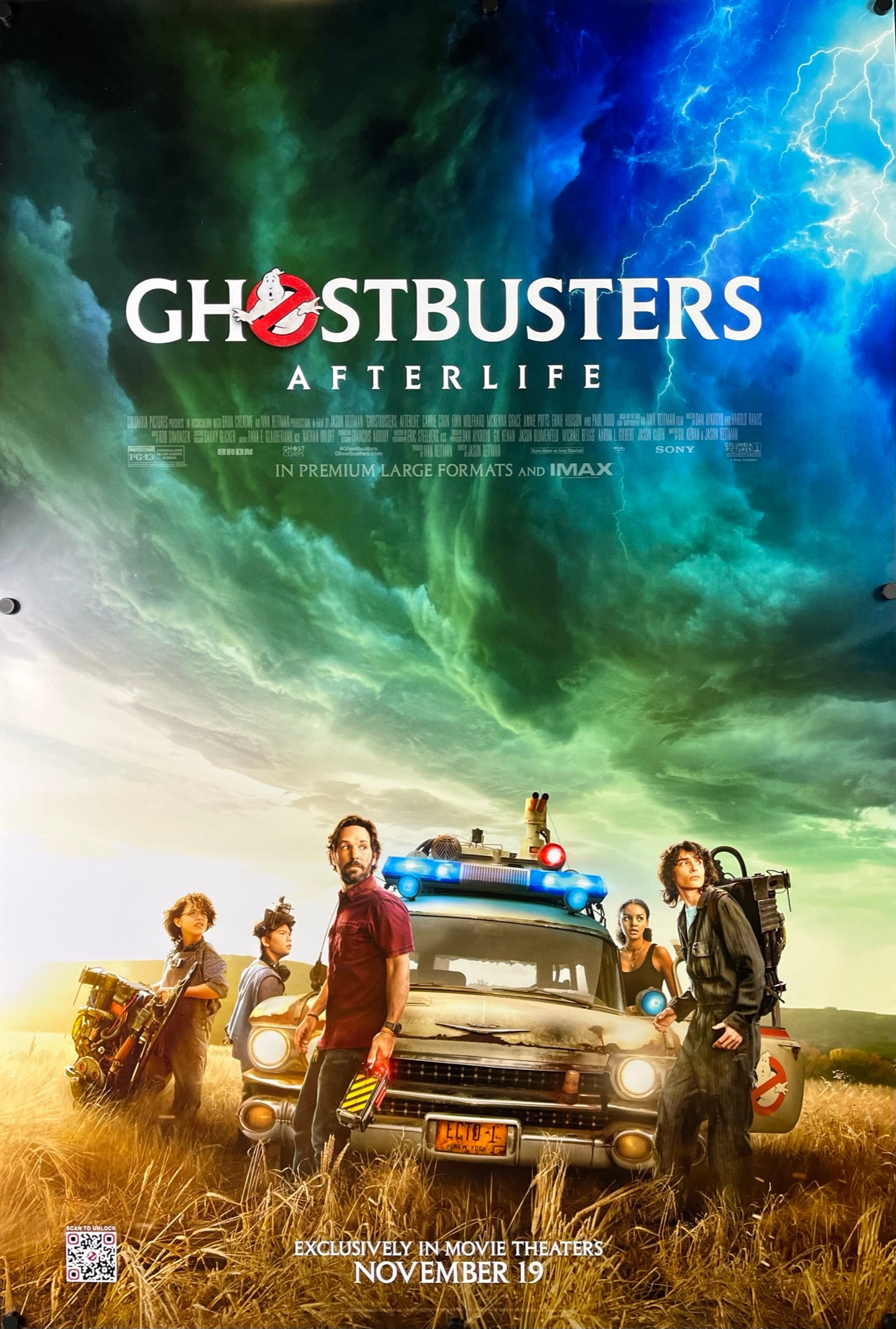 An original movie poster for the film Ghostbusters Afterlife
