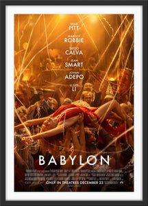 An original movie poster for the Damian Chazelle film Babylon